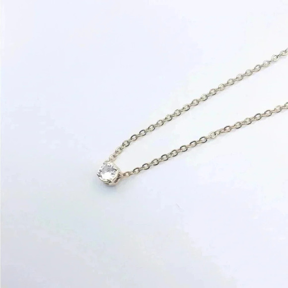 Solitarie Cubic Zirconia Necklace - Picture 1 of 6